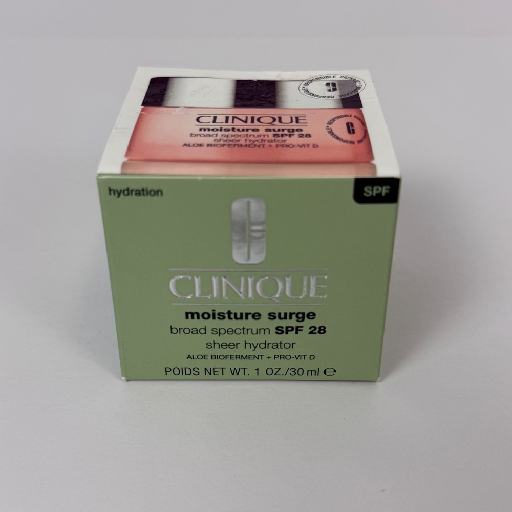 Clinique Moisture Surge SPF 28 Sheer Hydrator Aloe Bioferment Pro-Vit D 1oz 30ml